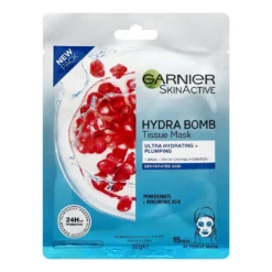 GARNIER SKIN ACTIVE HYDRA BOMB POMEGRANATE TISSUE FACE MASK 28g